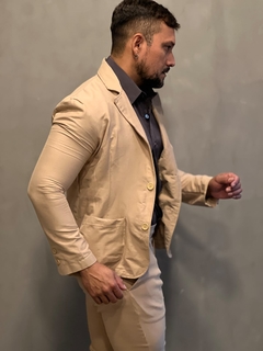conjunto masculino blazer e calça bege - exaut - store95
