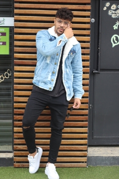 jaqueta jeans masculina toda forrada - store95
