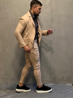 conjunto masculino blazer e calça bege - exaut - comprar online