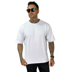 camiseta oversized branca - aldodão com elastano