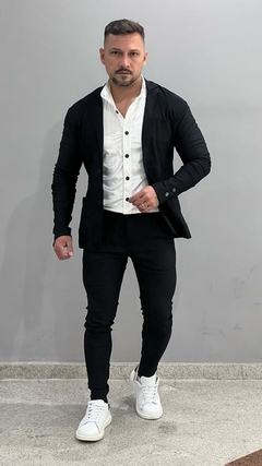 conjunto masculino blazer e calça preto - comprar online