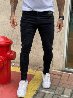 calça jeans super skinny all black levva faixa - comprar online