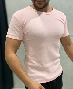 camiseta masculina basica canelada - - loja online
