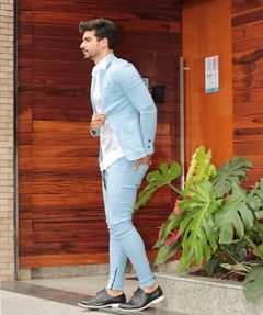conjunto blazer masculino + calça azul claro - comprar online