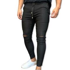 kit 2 calça bengaline com corte no joelho masculina slim - loja online
