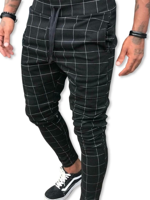 Calça xadrez best sale masculina jogger