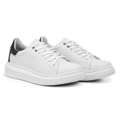 tenis sneaker casual idealle - BRANCO COM PRETO