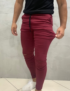 calça bengaline com corte no joelho sw - store95