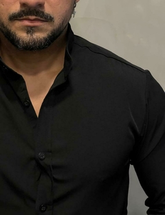 camisa lisa gola padre - manga longa - comprar online