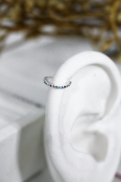 Comprar Piercing de Prata Hélix Torção Colorido - Joias em Prata