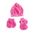 kit de gorrinha com luvinha e sapatinho rosa