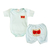 Conjunto Body e Short de Bebê Branco Bordado de Ursinho Estiloso - comprar online