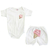 Conjunto Body e Short de Bebê Branco Bordado de Sorvete - comprar online