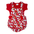 Jardineira Vermelha Estampada de Nuvenzinha com Body Ribana - Mako Baby | Enxoval de bebê e Roupinhas de Bebê!