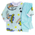 Pijama estampado de bebê com mijão liso