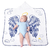 Toalha de Banho bebê Mesversário Soft 85cm x 85cm com Capuz Estampado de Anjinho Azul da Mini Herdeiros
