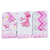 Kit 3 Babetes Fralda Rosa Estampado da Loupiot Classic - comprar online