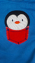 Body de Bebê Suedine Bordado Pinguim Azul - comprar online