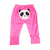 Calça de Bebê Suedine Vira Pé Bordado de Panda Pink