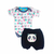 Conjunto Body e Shorts Estampado Panda