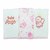 Fralda 3 peças Anjo Bordado e Estampado com Bainha 70cm x 70cm 100% Algodão Rosa