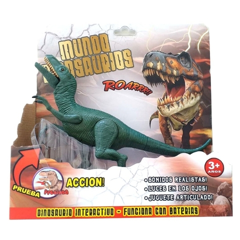 Mundo Dinosaurios: Spinosarus, Triceratops, Tiranosaurio Rex y Velociraptor, dinosaurios interactivos - POPPI
