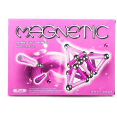 Palitos magnéticos rosa + bolitas 84 piezas