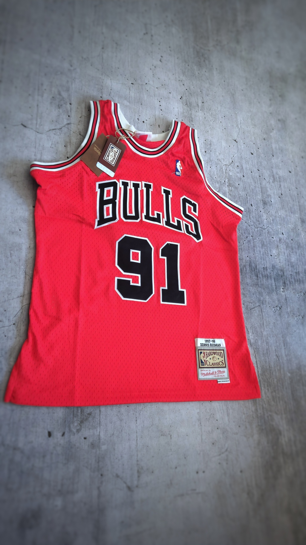 Camiseta Importada RETRO Chicago Bulls 91 Rodman roja