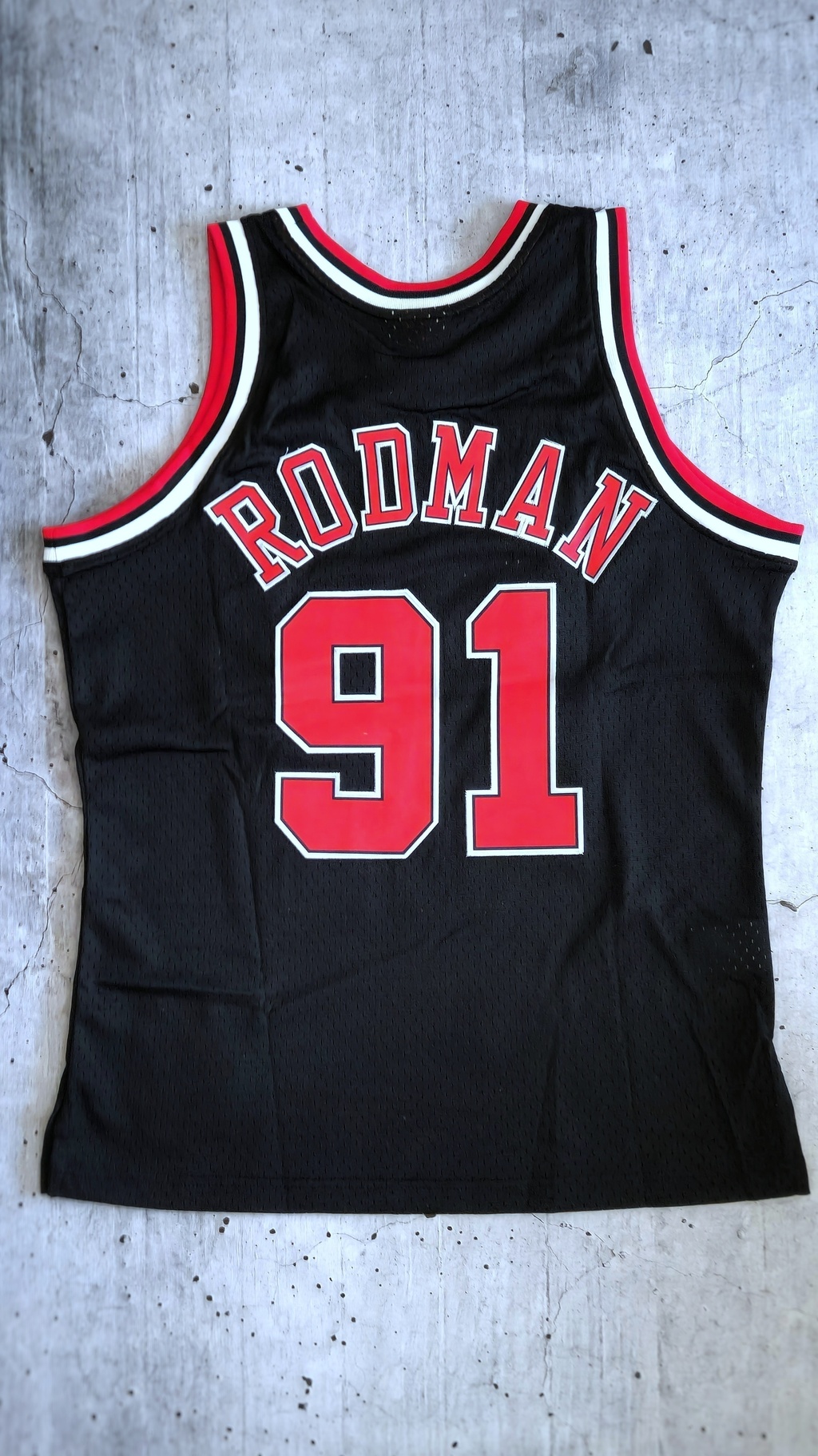 Camiseta Importada RETRO Chicago Bulls 91 Rodman negra