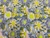 Crepe Fourway Estampado 3D Floral Azul Amarelo - 95% Poliéster 5% Elastano - 1,47 Metros de Largura - 74g/m²