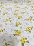 Crepe Fourway Estampado Florzinhas Amarelas - 95% Poliéster 5% Elastano - 1,47 Metros de Largura - 74g/m²