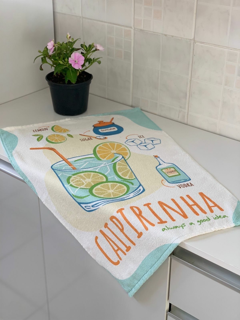 Pano de Copa Felpudo Prata Estampado Dohler Coleção Xadrez - 45X65cm - 100%  Algodão - 240g/m²