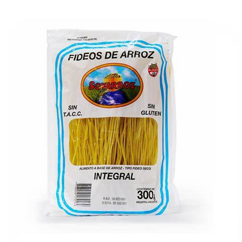 FIDEOS DE ARROZ INTEGRAL - SIN TACC X 300G SOYARROZ