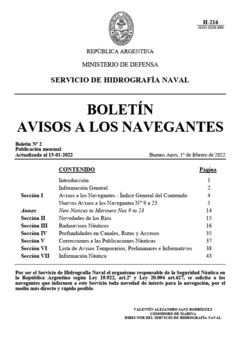 AVISOS A LOS NAVEGANTES - Servicio de Hidrografía Naval