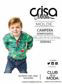 MOLDE CAMPERA ROMPEVIENTO INFANTIL 8-10-12 AÑOS