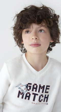 Pijama Longo Infantil Menino Estampado - Off White na internet