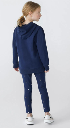 Blusão Básico Infantil Menina Em Moletom Peluciado - Azul - comprar online