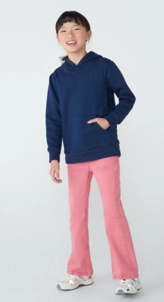 Blusão Básico Infantil Menina Em Moletom Peluciado - Azul - loja online