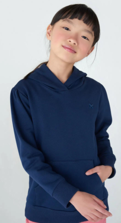 Blusão Básico Infantil Menina Em Moletom Peluciado - Azul na internet