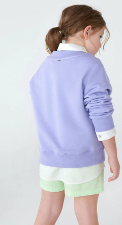 Imagem do Blusão Infantil Menina Estampado Em Moletom Peluciado - Roxo