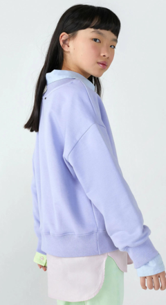 Blusão Infantil Menina Estampado Em Moletom Peluciado - Roxo na internet
