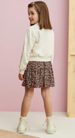 Conjunto Infantil Menina Blusão e saia Floral Believe Momi - comprar online