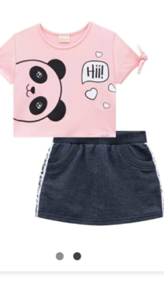 Blusa Boxy "Panda" e Short Saia by KUKIÊ na internet