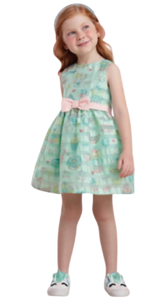 Vestido Infantil de Festa Mon Sucré Verde Sweet Lhama - comprar online