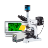 MICROSCÓPIO BIOLÓGICO TRINOCULAR 1500X 5 OBJETIVAS PLANACROMÁTICAS INFINITAS EPI-FLUORESCÊNCIA 4 FILTROS KOHLER