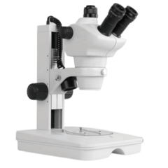 ESTÉREO MICROSCÓPIO TRINOCULAR COM "ZOOM" AUMENTO MÁXIMO 150X, COM SISTEMA DE ILUMINAÇÃO DUPLO DIASCÓPICO (TRANSMITIDO) E EPISCÓPICO (INCIDENTE) POR LÂMPADA "LED" - MODELO: ZS63T-150X-TRI-IC