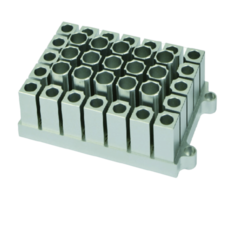 BLOCO 54 MICROTUBOS DE 0,5 ML (8 MM DIÂMETRO) PARA USO COM OS BANHOS SECOS MODELOS BIODTC-100-IC, BIODTH-100-IC, BIOMTC-100-IC, BIOMTH-100-IC - CÓDIGO: BLOCK-B