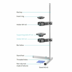 SUPORTE EM AÇO INOXIDÁVEL COM GRAMPO DE FIXAÇÃO PARA TRANSDUTORES DE ULTRASSOM PARA TODOS OS HOMOGENEIZADORES ULTRASSÔNICOS MARCA BANDELIN, MODELOS SONOPULS HD4050, HD4100, HD4200, HD4400, HD5020, HD5050, HD5100, HD5200 E HD5400 – CÓDIGO HG-40 - comprar online