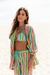 Conjunto Kimono Manga Longa e Calça Tricot Petróleo - Camila Alves Beachwear