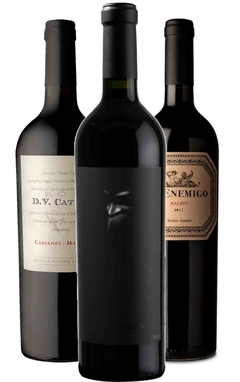 Kit 3 Vinhos Argentinos - 1 Alma Negra + 1 D.V Catena + 1 El Enemigo